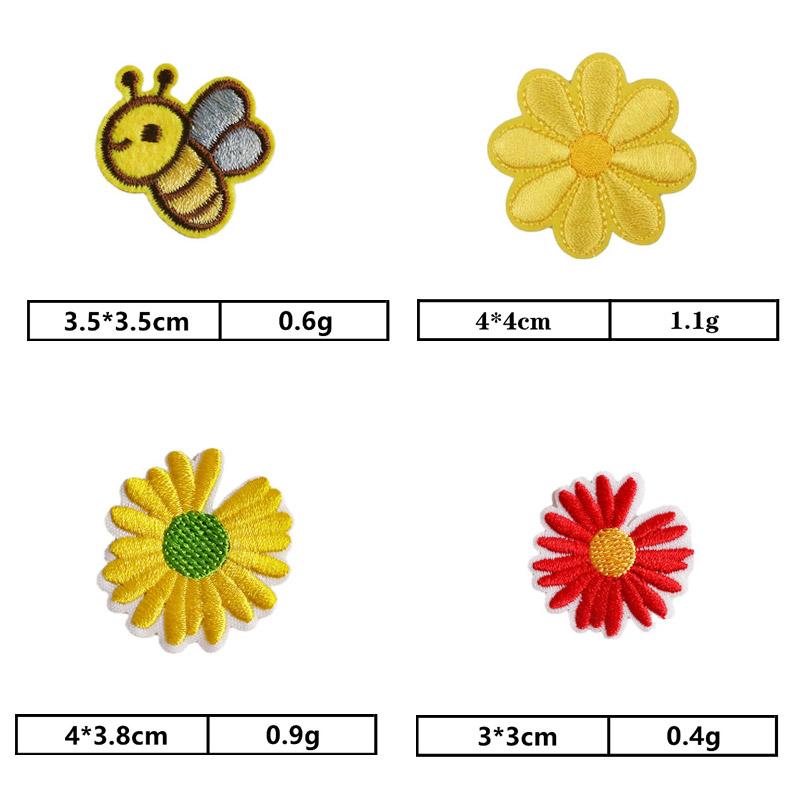 花 ワッペン 21枚セット フラワー 蜜蜂 刺繍 アイロン キャラクター アップリケ 入園 入学 かわいい 送料無料 お買い得 親子 男の子 女の子 保育園 幼稚園 | ブランド登録なし | 02