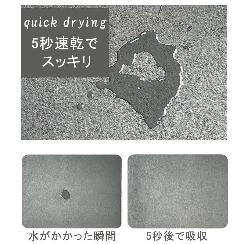 水切りマット 60x40cm 大判 おしゃれ 水切りラック 珪藻土 折りたたみ キッチン スリム シンク 吸水 速乾 抗菌 滑り止め シリコン 食器置き | ブランド登録なし | 03