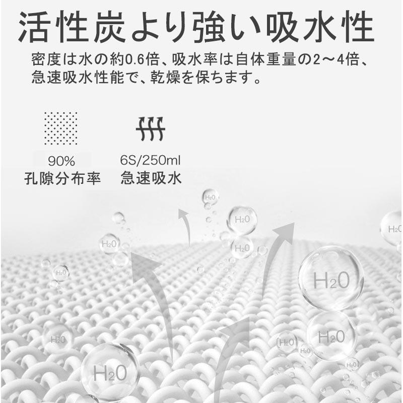 水切りマット 水切りラック 珪藻土 折りたたみ キッチン スリム 大判 おしゃれ 30x40cm シンク 吸水 速乾 抗菌 滑り止め シリコン 食器置き | ブランド登録なし | 12