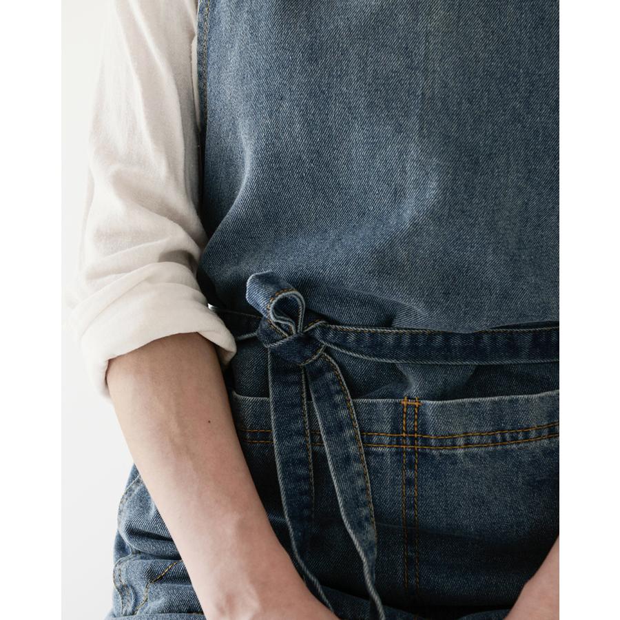 デニム エプロン おしゃれ 北欧 保育士 シンプル カフェ 無地 リネンコットンエプロン 花屋 レディース メンズ 50代 | ブランド登録なし | 08