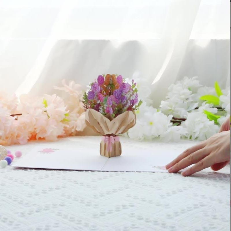 母の日 メッセージカード グリーティングカード カーネーション バースデーカード 感謝 おしゃれ 立体 花束 3D 手作り かわいい お祝い 封筒付き | ブランド登録なし | 09