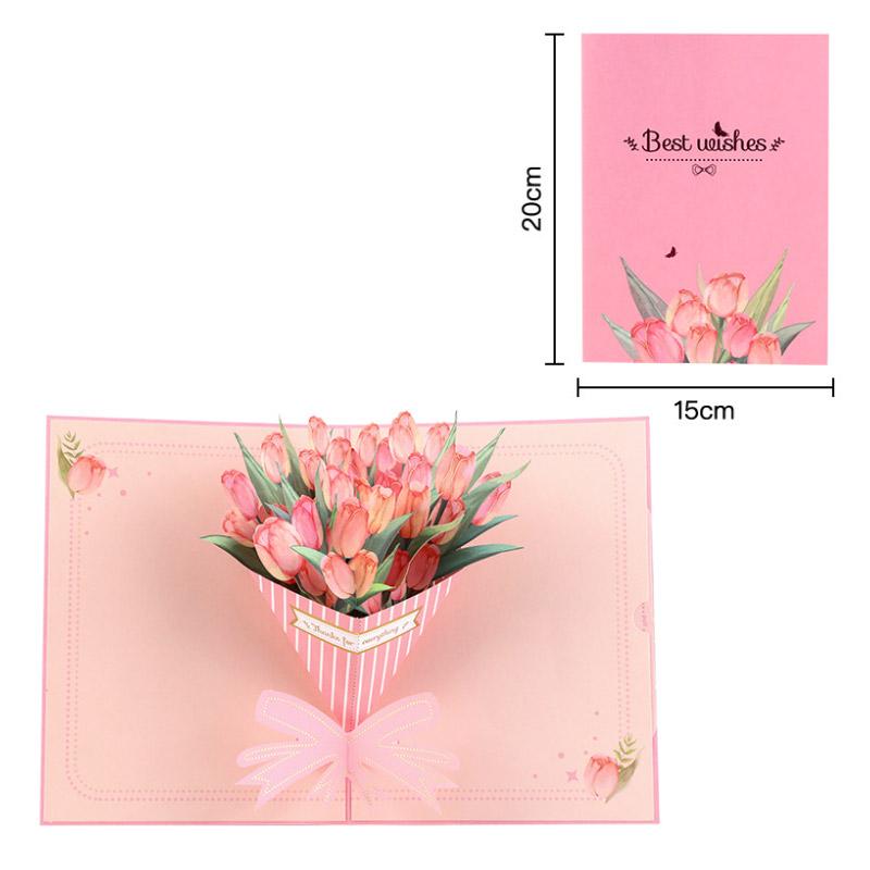 母の日 メッセージカード グリーティングカード カーネーション バースデーカード 感謝 おしゃれ 立体 花束 3D 手作り かわいい お祝い 封筒付き | ブランド登録なし | 10