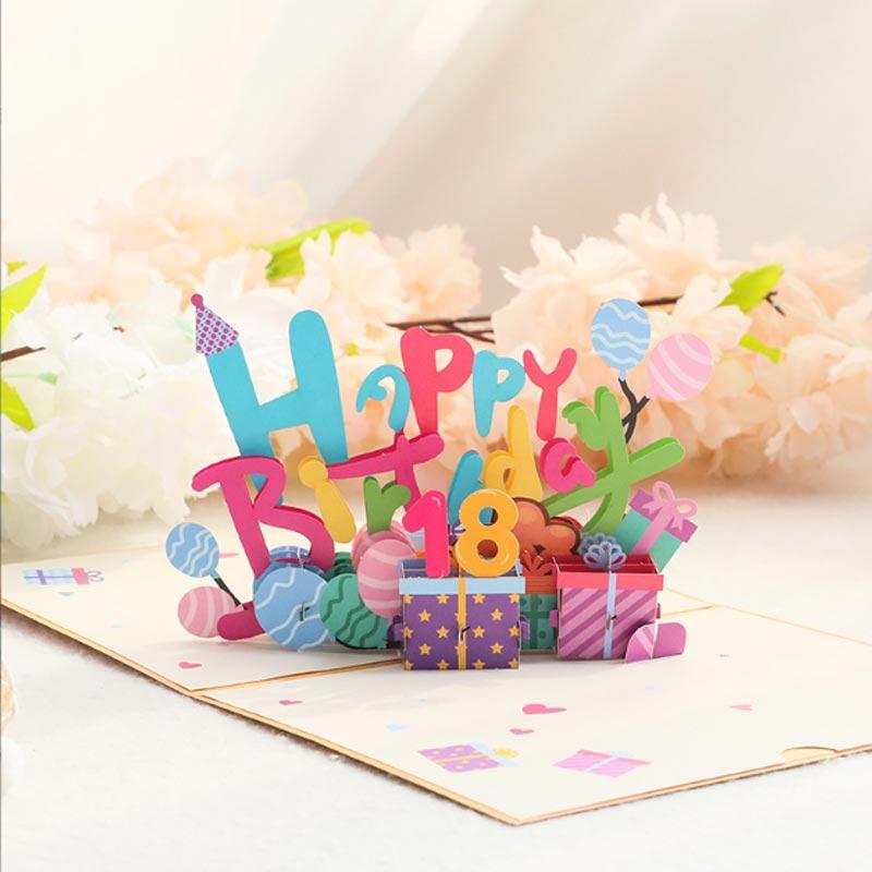 バースデーカード おしゃれ オリジナル 数字 立体 誕生日カード 3D 手作り メッセージカード かわいい お祝い 封筒付き グリーティングカード レター カード | ブランド登録なし | 18