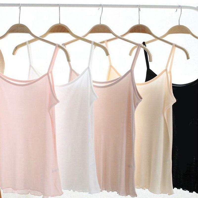 シルクキャミソール インナー ランジェリー 下着 通気性 夏用 涼しい 高品質 肌に優しい ノンワイヤー 白 ショット ルームウェア  夏 春 秋 | ブランド登録なし | 13