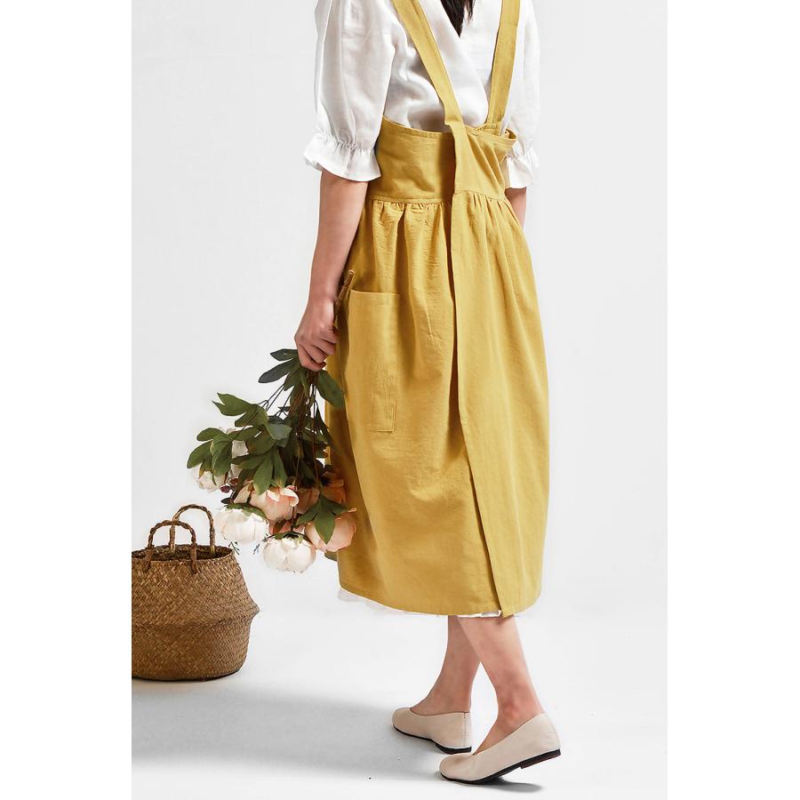 エプロン シンプル 綿100% 保育士 おしゃれ 女性 撥水加工 カフェ キッチン用品 幼稚園 教諭 かわいい カフェ 花屋さん リネン かぶり ブランド 50代 メンズ | ブランド登録なし | 05