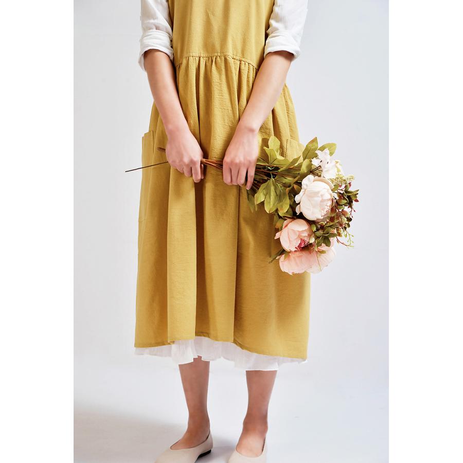 エプロン シンプル 綿100% 保育士 おしゃれ 女性 撥水加工 カフェ キッチン用品 幼稚園 教諭 かわいい カフェ 花屋さん リネン かぶり ブランド 50代 メンズ | ブランド登録なし | 06