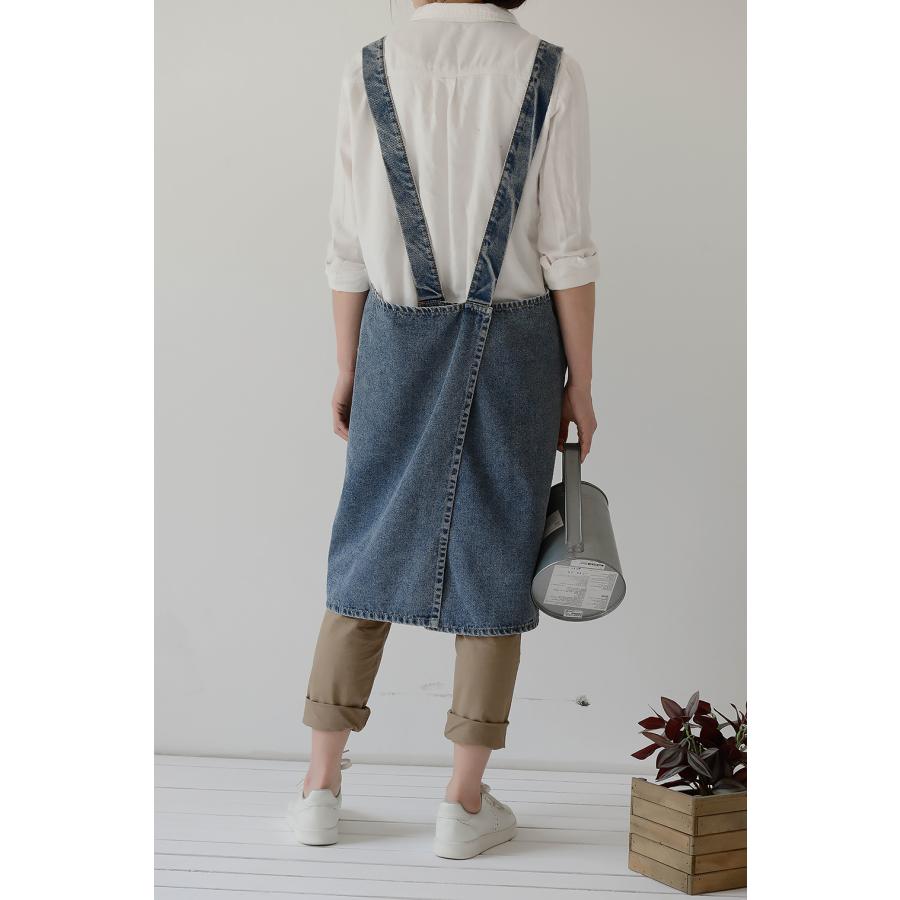 デニム エプロン おしゃれ 北欧 保育士 シンプル カフェ 無地 リネンコットンエプロン 花屋 レディース メンズ　かぶり 安い ブランド 50代 | ブランド登録なし | 09