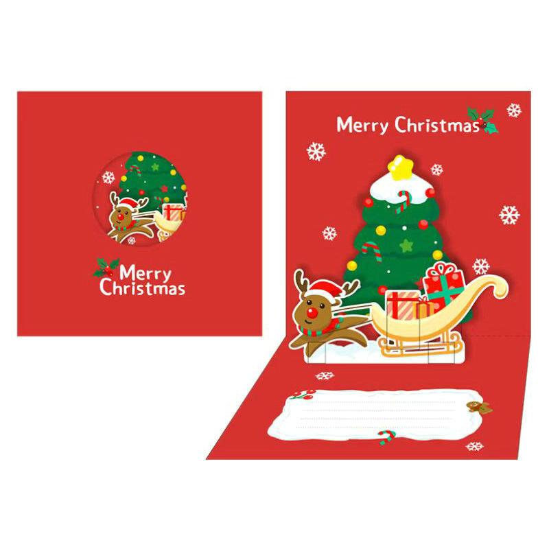 クリスマスカード 3D 立体 メッセージカード クリスマス ツリー サンタトナカイ かわいい 封筒付き グリーティングカード レター カード | ブランド登録なし | 05