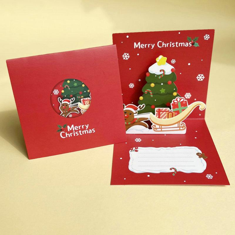 クリスマスカード 3D 立体 メッセージカード クリスマス ツリー サンタトナカイ かわいい 封筒付き グリーティングカード レター カード | ブランド登録なし | 07
