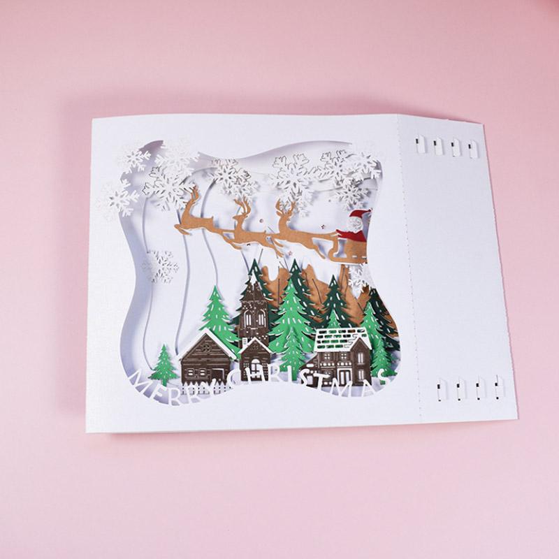クリスマスカード 3D 立体 ボックス メッセージカード クリスマス ツリー サンタトナカイ かわいい 封筒付き グリーティングカード レター カード | ブランド登録なし | 06