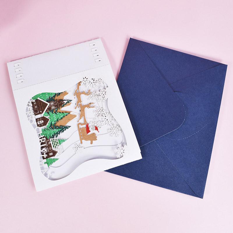 クリスマスカード 3D 立体 ボックス メッセージカード クリスマス ツリー サンタトナカイ かわいい 封筒付き グリーティングカード レター カード | ブランド登録なし | 07