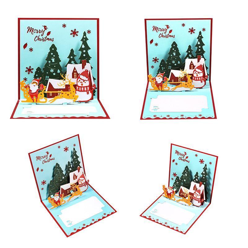 ★オーダー受付中★クリスマスカード3枚セット②★グリーティングカード★ダイカット Amazon | Kesote クリスマスカード 立体 3D グリーティング