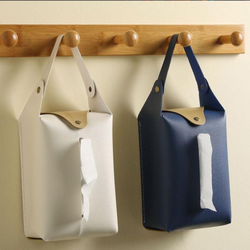 ティッシュケース 吊り下げ 車 おしゃれ ティッシュカバー かわいい 北欧 壁掛け ティッシュ ケース PUレザー 車用ティッシュケース | ブランド登録なし