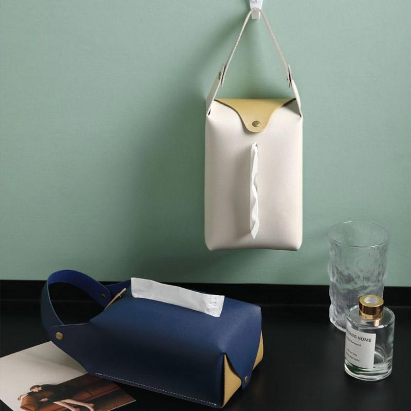 ティッシュケース 吊り下げ 車 おしゃれ ティッシュカバー かわいい 北欧 壁掛け ティッシュ ケース PUレザー 車用ティッシュケース | ブランド登録なし | 06