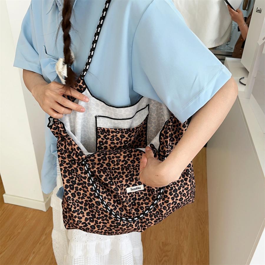 トートバッグ ヒョウ柄 レディース メンズ おしゃれ 20代 キャンバス 大きめ ブランド かわいい 軽量 ランチバッグ | ブランド登録なし | 13