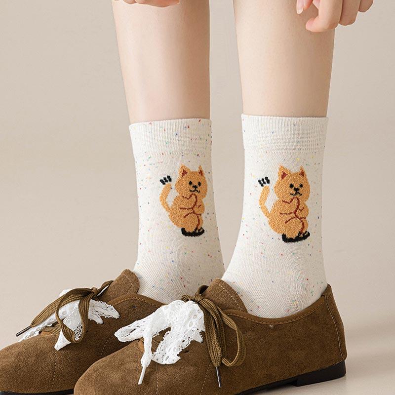 靴下 レディース 綿100% 3足セット ガールズ 秋用 冬用 夏用 素肌にやさしい くるぶし おしゃれ 暖かい 黒 女性 仕事 プライベート 22cm ソックス ハイソックス | ブランド登録なし | 08