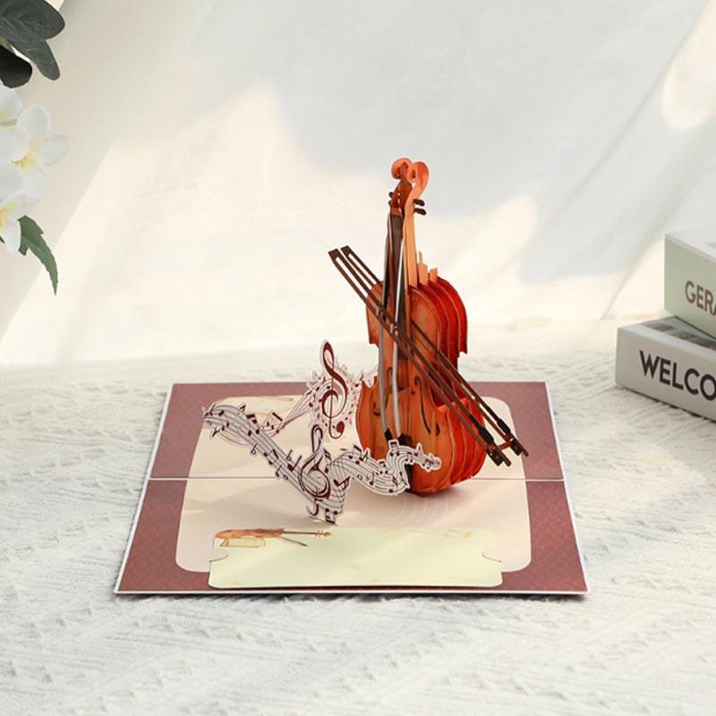 バースデーカード 立体 楽器 ピアノ バイオリン おしゃれ 誕生日カード 3D メッセージカード かわいい お祝い 封筒付き グリーティングカード レター カード | ブランド登録なし | 10