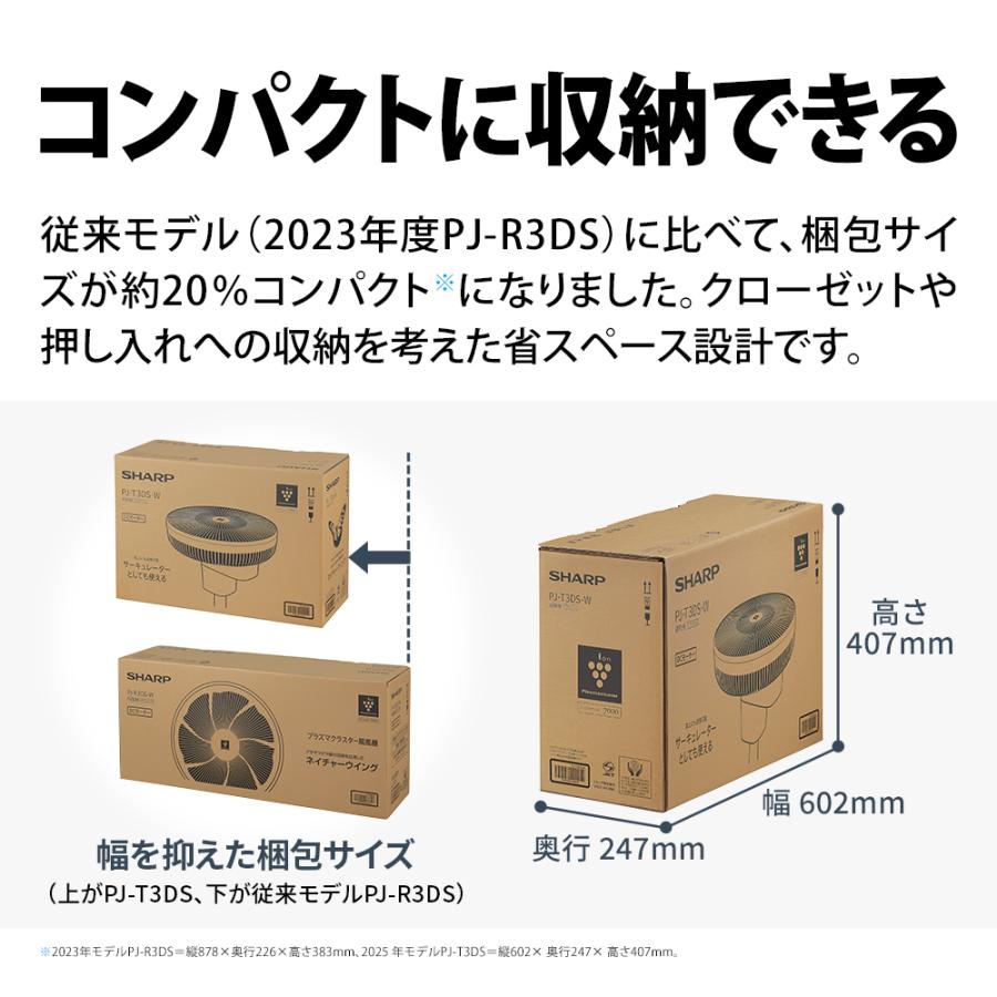 SHARP（シャープ） プラズマクラスター扇風機 PJ-T3DS-W ホワイト DC