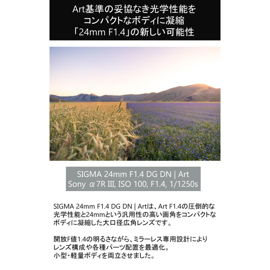 （レビューでレンズキャッププレゼント）レンズ シグマ 24mm F1.4 DG DN (A) ソニーEマウント用の画像