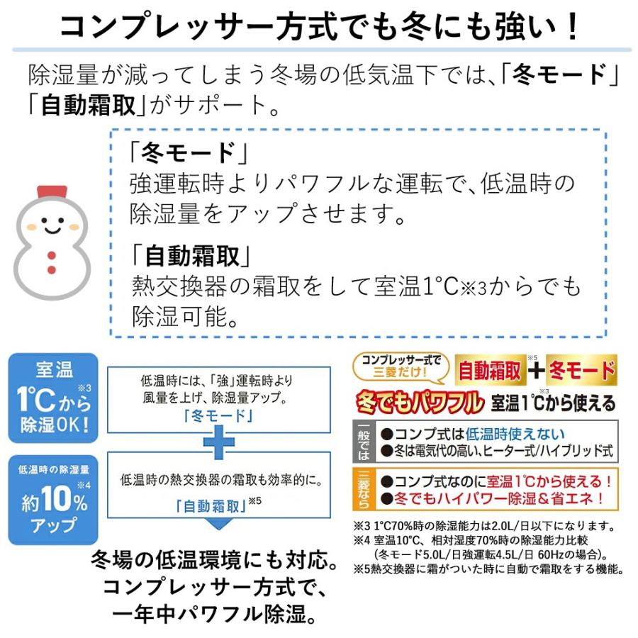 三菱電機（MITSUBISHI ELECTRIC） 衣類乾燥除湿機 サラリ MJ-P180SX-W
