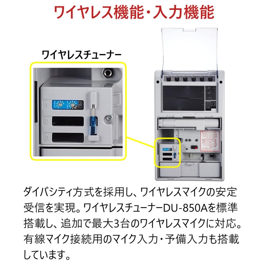 ユニペックス ワイヤレスアンプ WA-862A 800MHz帯対応 ポータブル 拡声