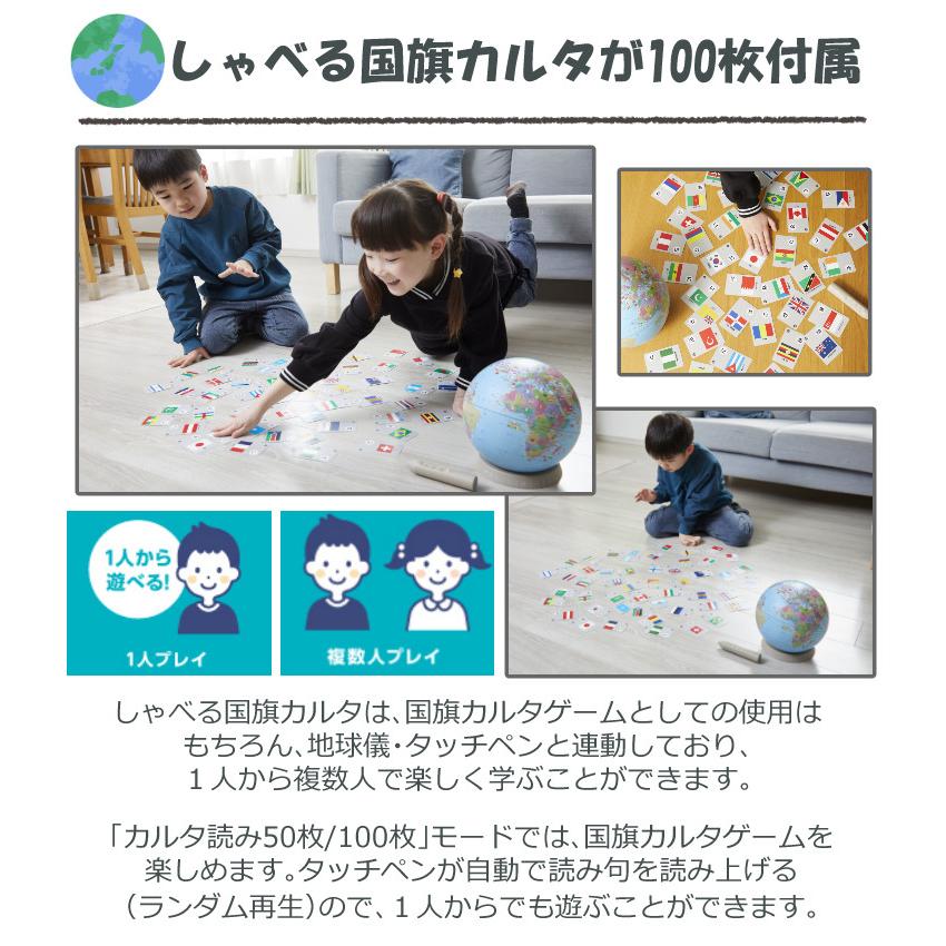 レイメイ藤井 タッチペン付き 地球儀 しゃべる国旗付地球儀＆カルタ