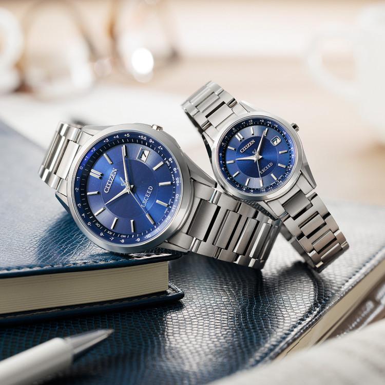 （専用ペア箱入り・クロス付）シチズン CITIZEN 腕時計 CB1110-61L・ES9370-62L エクシード EXCEED ペアウォッチ ソーラー電波 チタン アナログ（国内正規品）の画像