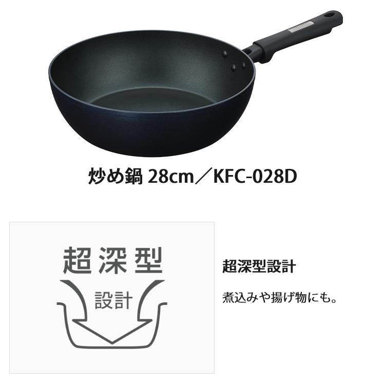 （スポンジ付）サーモス プラズマ超硬質コート フライパン 24cm＆28cm＆炒め鍋 28cm セット（KFC-024＆KFC-028＆KFC-028D MDB） THERMOS（ラッピング不可）｜homeshop｜04