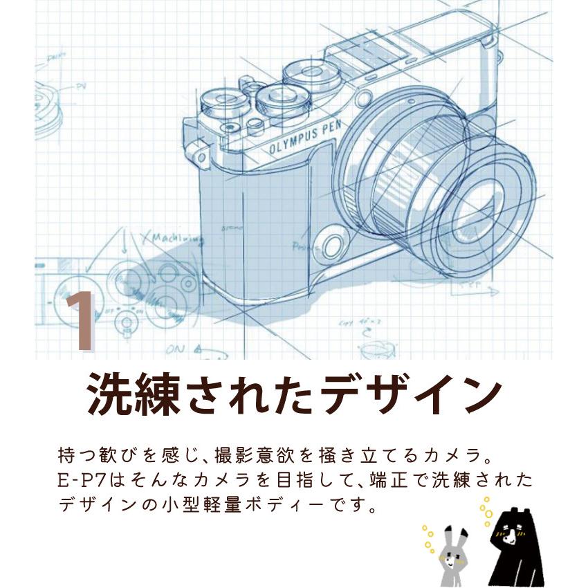 オリンパス PEN E-P7 ダブルズームキット 14-42mm EZ 40-150mm R ミラーレス一眼 カメラ シルバー ホワイト (7点セット）｜homeshop｜07