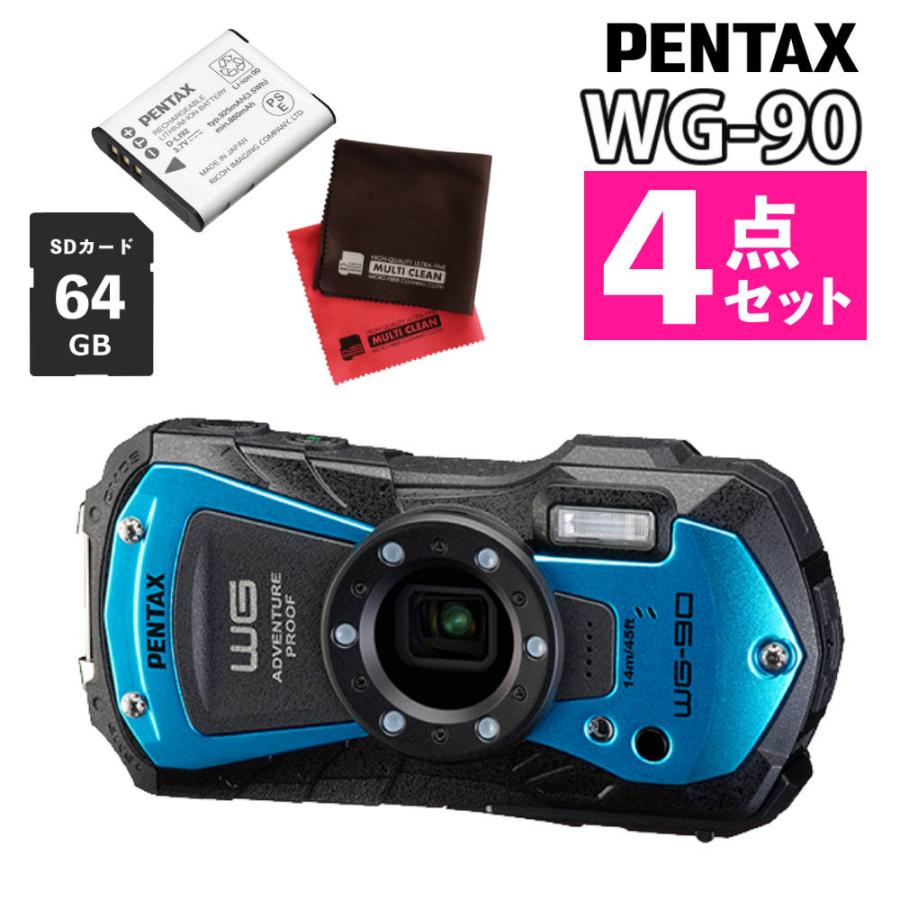 PENTAX WG-90 防水デジタルカメラ ブルー RICOH リコー（RICOH） ペンタックス デジタルカメラブルー WG-90 防水