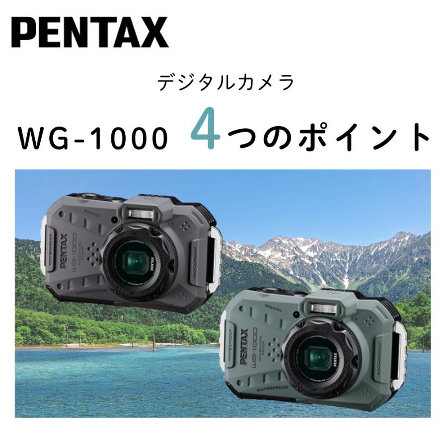 ペンタックス PENTAX デジタルカメラ WG-1000 オリーブ 液晶保護