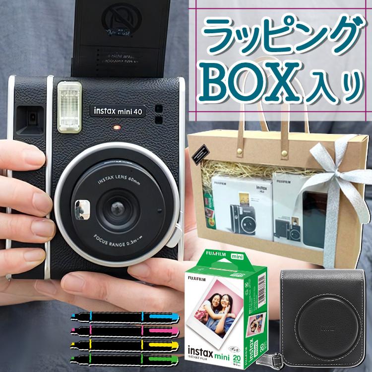 （ラッピングBOXセット）富士フイルム チェキ instax mini 40 フィルムカメラ チェキカメラ レトロ クラシック ケース付き ギフト プレゼント おすすめ