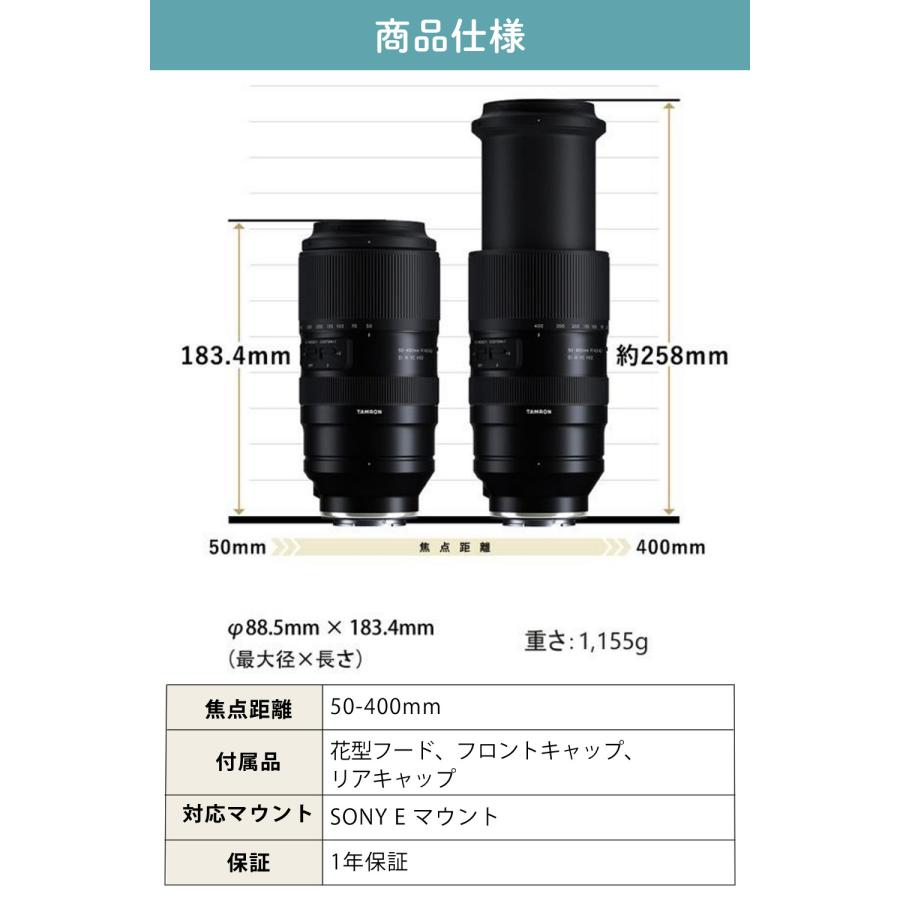 TAMRON（タムロン） 50-400mm F4.5-6.3 Di III VC VXD ソニーEマウント