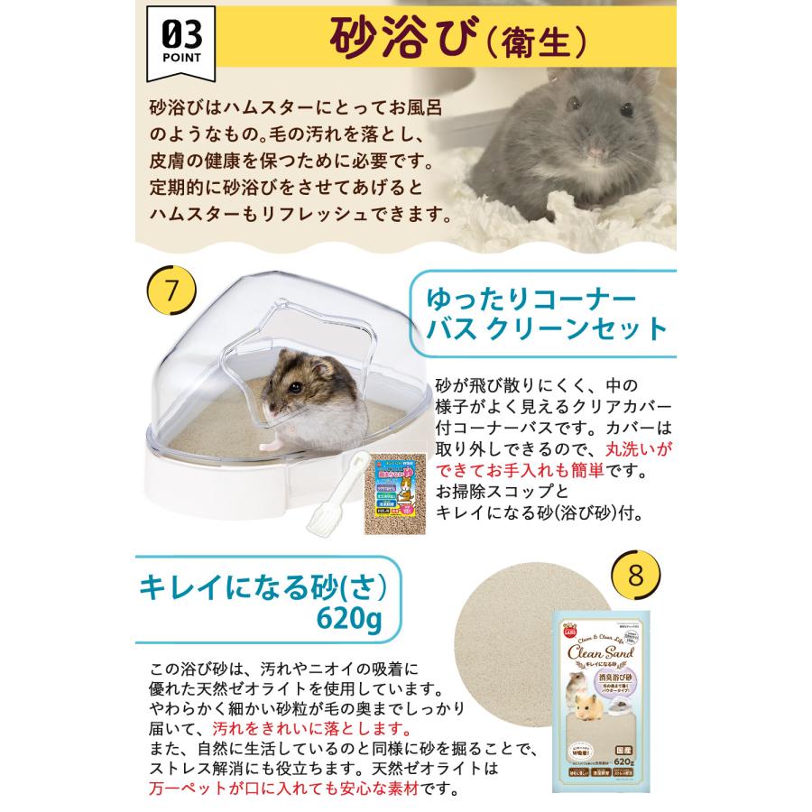 マルカン クリーンケージ 460 ＋ ハムスター 飼育 用品付き 15点セット