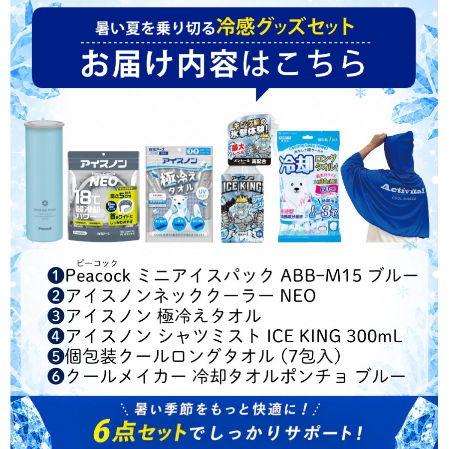 アイスノン 冷感グッズ 6点セット 暑さ対策グッズ ネッククーラー 氷嚢