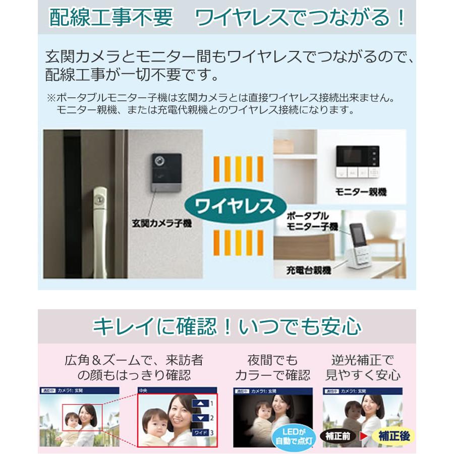 (配線工事不要:子機1台追加セット) ワイヤレステレビドアホン ELPA DHS-SP2020 セキュリティ 低干渉 DECT方式 防犯 インターホン ドアホン エルパ 朝日電器|homeshop|04