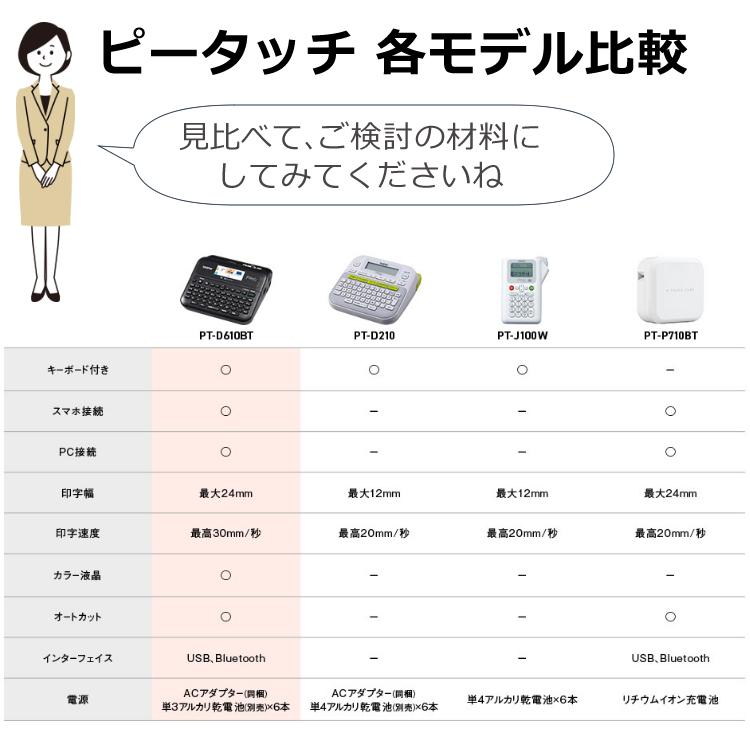 (レビューで北海道米プレゼント)(お得 テープ3本付) ブラザー ラベルライター ピータッチ PT-D610BT キーボード スマホ PC Pタッチ P-TOUCH｜homeshop｜14