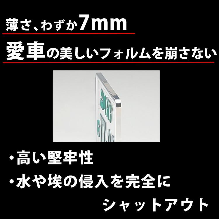 フロント・リヤ 2枚セット 普通車用 12V クロームメッキ 字光式