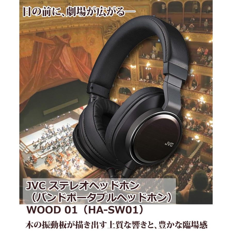 ハイレゾヘッドホン (ヘッドフォン) JVC WOOD01 HA-SW01 ブラック 黒 ハイレゾ対応ヘッドホン 密閉型 オーバーヘッド型 折り畳み式 ハイレゾ｜homeshop｜02