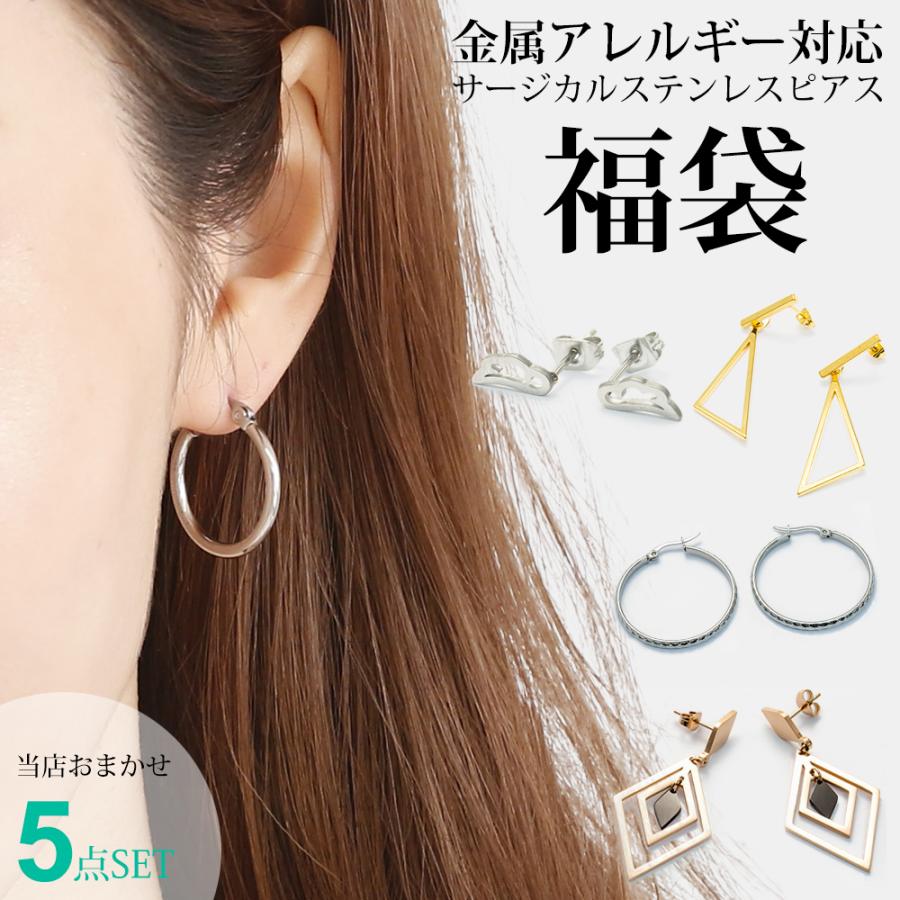 福袋 ピアス 2026 ピアス福袋 おまかせ5点セット サージカルステンレス