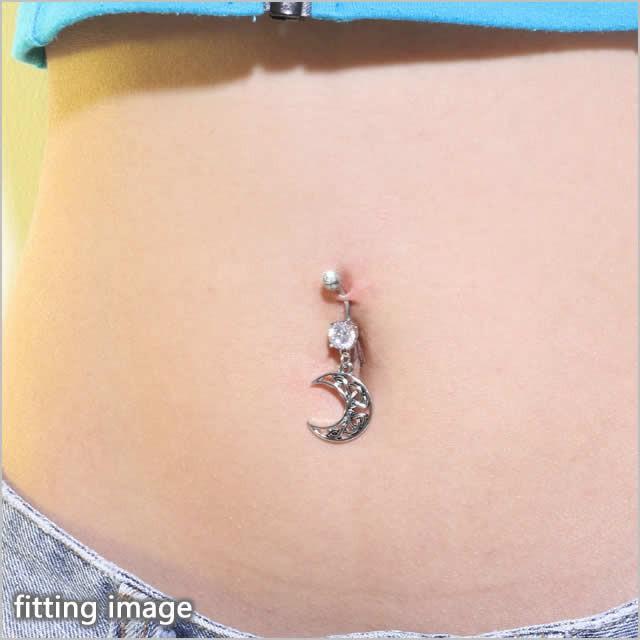へそピアス ボディピアス 14G ゴシックムーン 三日月 : ボディ