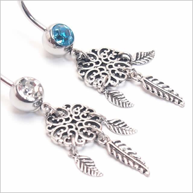 へそピアス 14G ハートフィリグリー ドリームキャッチャー バナナ