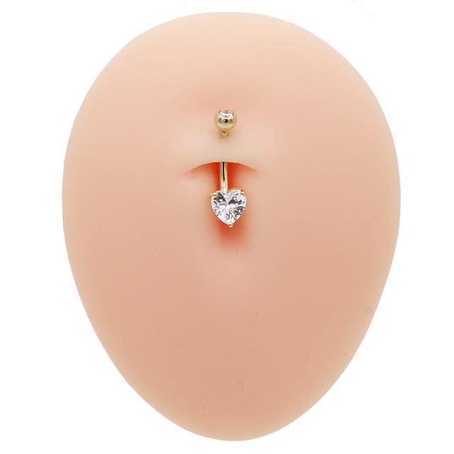 へそピアス 14K 14金 14G ハートジュエル バナナバーベル ボディーピアスの画像