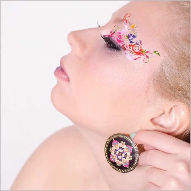 アイメイク シール 花柄カラフルライン ハロウィン フェイス 顔 ボディーステッカー Es096 ボディピアスhomesliceproductions 通販 Yahoo ショッピング