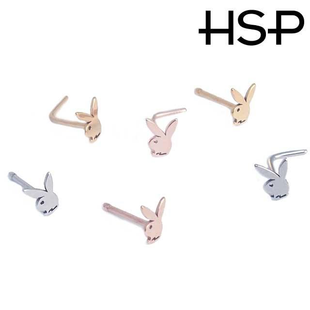 鼻ピアス PLAYBOY ノーズピン ベンドノーズスタッド 20G プレイボーイ