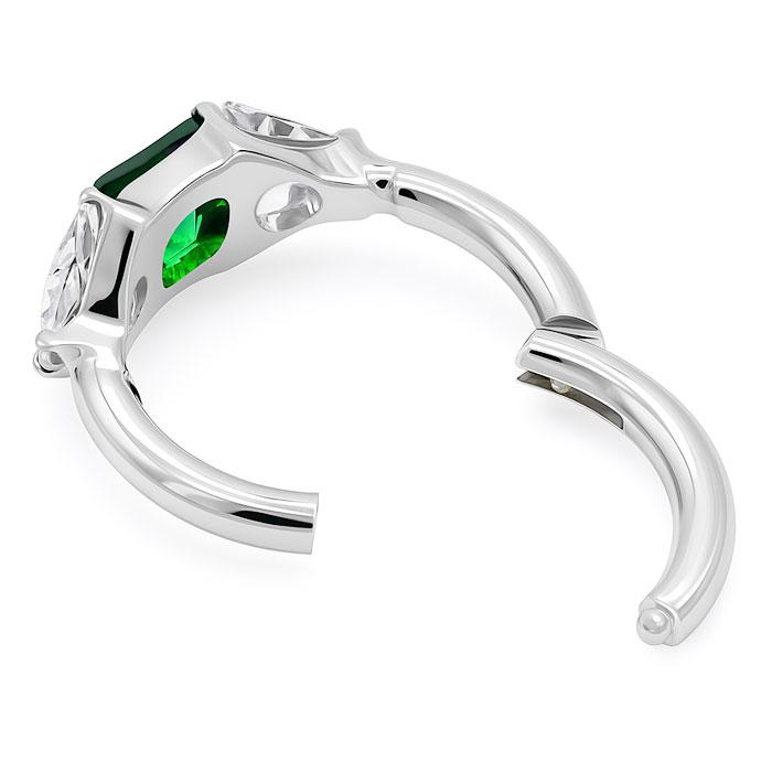 ボディピアス 16G セグメントリング チタン製 ジュエル ヒンジフープ フープピアス クリッカー ワンタッチ ボディピアス インプラントグレードチタンの画像