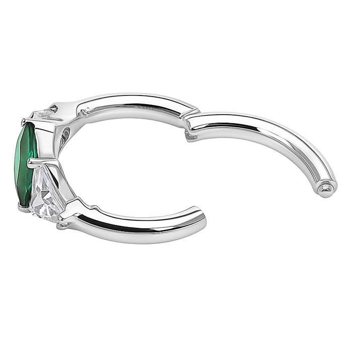 ボディピアス 16G セグメントリング チタン製 ジュエル ヒンジフープ フープピアス クリッカー ワンタッチ ボディピアス インプラントグレードチタンの画像