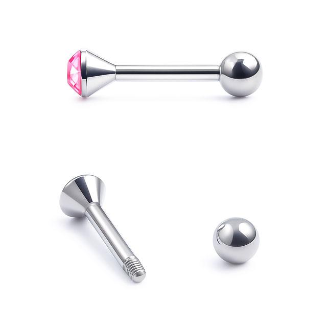ボディピアス 16G ジュエル2mm 3mmラウンドジュエル ストレート