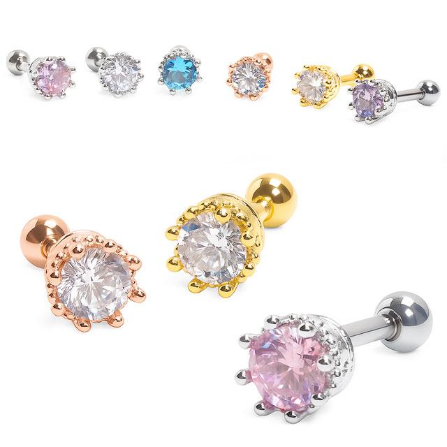 ヘリックス ピアス 16 G クラウン 軟骨 ボディピアス トラガス