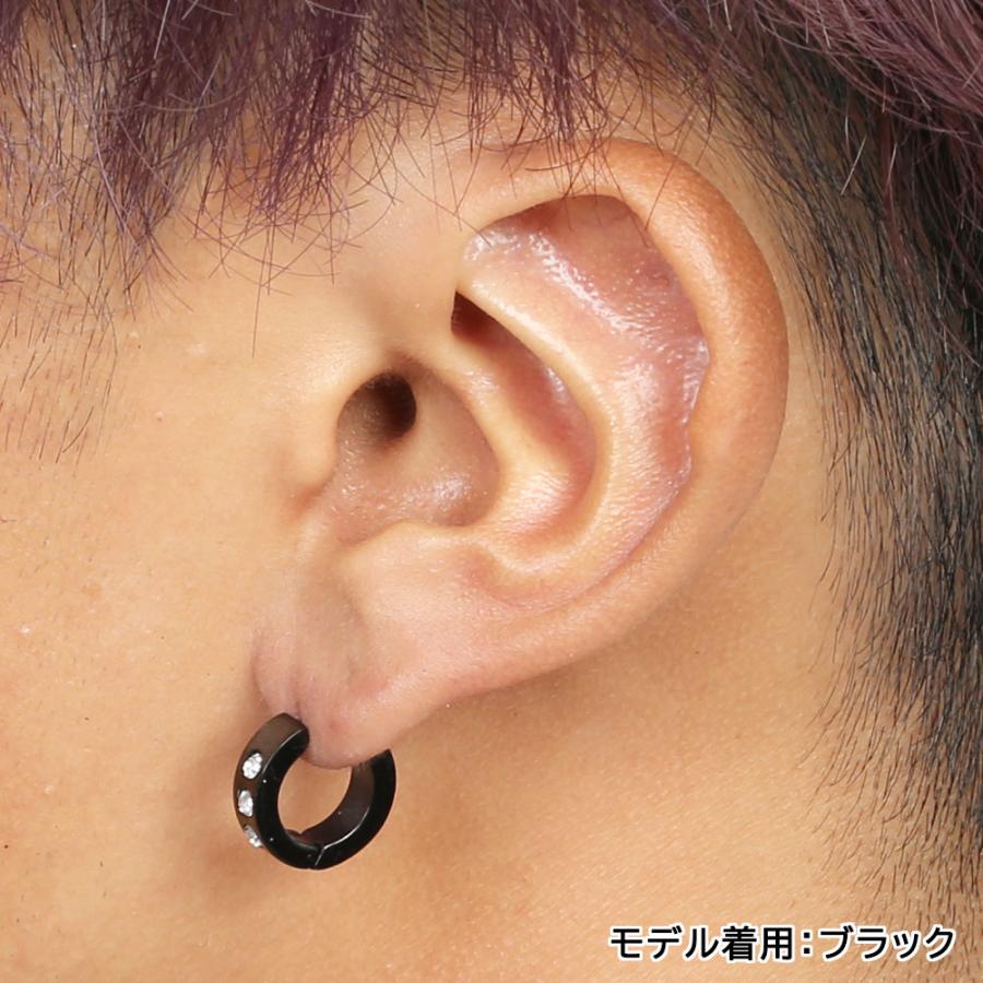 ピアス トリプルCZ フープピアス 1ペア ステンレスピアス ピアス トリプルCZ フープピアス 1ペア ステンレスピアス